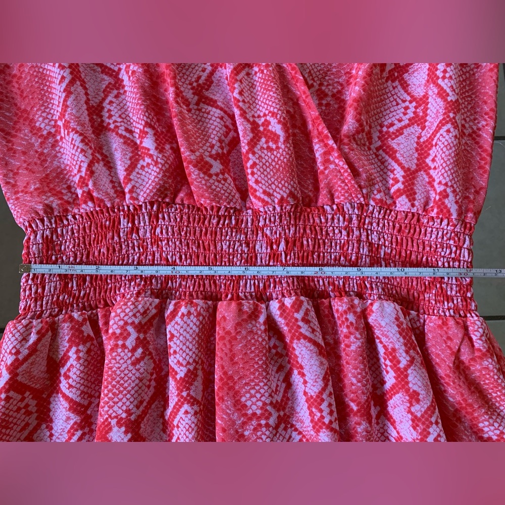Michael Kors Vibrant Coral Red Snake Print Dress - Picture 5 of 7